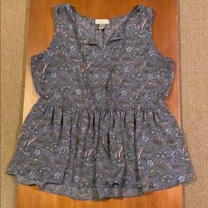 Loft peplum blouse, sleeveless